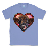 Colony Blue leopard heart highland calf Classic Tee - RanaPortraitStore
