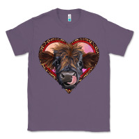 Lavender leopard heart highland calf Classic Tee - RanaPortraitStore