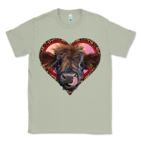 Matcha leopard heart highland calf Classic Tee - RanaPortraitStore