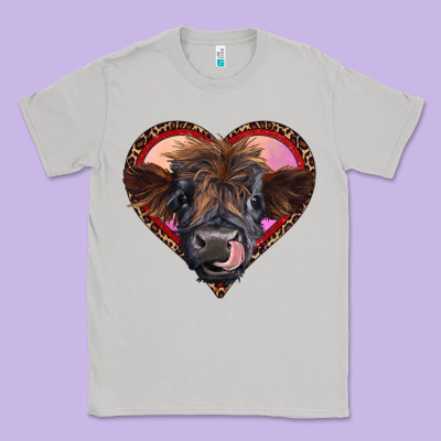 Leopard Heart Highland Calf Classic Tee Designed By Ranaportraitstore
