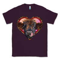 Plum leopard heart highland calf Classic Tee - RanaPortraitStore