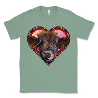 Sage leopard heart highland calf Classic Tee - RanaPortraitStore