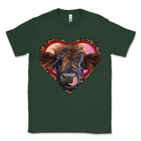 Sports Green leopard heart highland calf Classic Tee - RanaPortraitStore