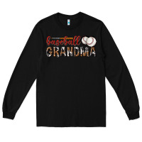 Black baseball grandma with leopard Long Sleeve Tee - texasbilliewilder