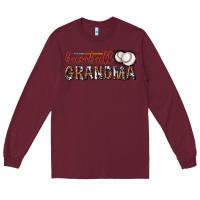 Burgundy baseball grandma with leopard Long Sleeve Tee - texasbilliewilder