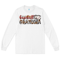 White baseball grandma with leopard Long Sleeve Tee - texasbilliewilder