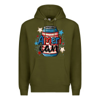 Army Green American can cooler Premium Hoodie - MaliasSmallBusiness