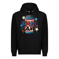 Black American can cooler Premium Hoodie - MaliasSmallBusiness