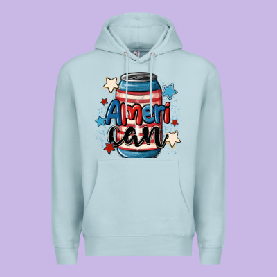 American Can Cooler Premium Hoodie Designed By Maliassmallbusiness
