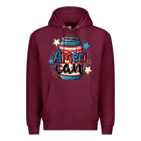Burgundy American can cooler Premium Hoodie - MaliasSmallBusiness