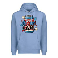 Colony Blue American can cooler Premium Hoodie - MaliasSmallBusiness