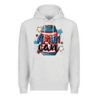 Dove Grey American can cooler Premium Hoodie - MaliasSmallBusiness