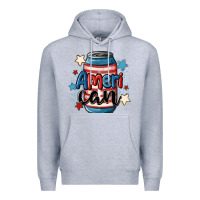Heather Grey American can cooler Premium Hoodie - MaliasSmallBusiness