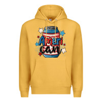 Mustard American can cooler Premium Hoodie - MaliasSmallBusiness
