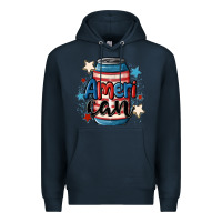 Navy American can cooler Premium Hoodie - MaliasSmallBusiness
