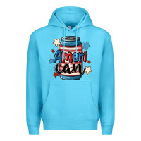Ocean Blue American can cooler Premium Hoodie - MaliasSmallBusiness
