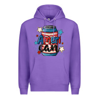 Purple American can cooler Premium Hoodie - MaliasSmallBusiness