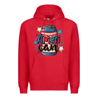 Red American can cooler Premium Hoodie - MaliasSmallBusiness