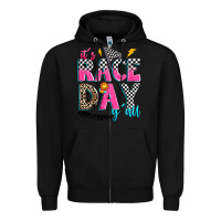 Black it's race day y'all Zipper Hoodie - Zillion Design Studio