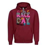 Burgundy it's race day y'all Zipper Hoodie - Zillion Design Studio