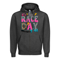 Charcoal Heather it's race day y'all Zipper Hoodie - Zillion Design Studio