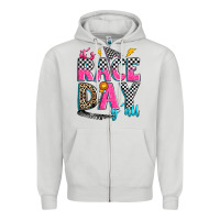Dove Grey it's race day y'all Zipper Hoodie - Zillion Design Studio