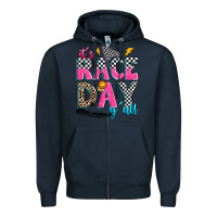 Navy it's race day y'all Zipper Hoodie - Zillion Design Studio