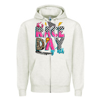Oatmeal Heather it's race day y'all Zipper Hoodie - Zillion Design Studio