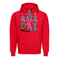 Red it's race day y'all Zipper Hoodie - Zillion Design Studio