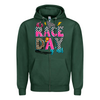 Sports Green it's race day y'all Zipper Hoodie - Zillion Design Studio