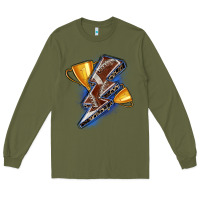 Army Green football lightning bolt Long Sleeve Tee - Zillion Design Studio