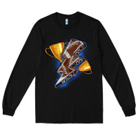 Black football lightning bolt Long Sleeve Tee - Zillion Design Studio