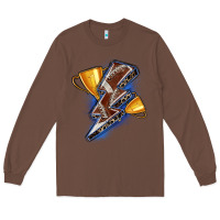Chestnut football lightning bolt Long Sleeve Tee - Zillion Design Studio
