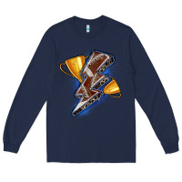 Navy football lightning bolt Long Sleeve Tee - Zillion Design Studio