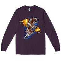 Plum football lightning bolt Long Sleeve Tee - Zillion Design Studio