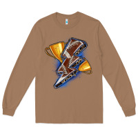 Toasted Coconut football lightning bolt Long Sleeve Tee - Zillion Design Studio