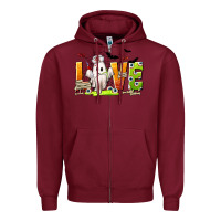 Burgundy Love Nurse Halloween Zipper Hoodie - texasbilliewilder