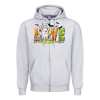 Heather Grey Love Nurse Halloween Zipper Hoodie - texasbilliewilder