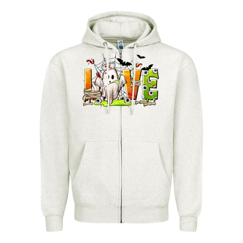 Love Nurse Halloween Zipper Hoodie by texasbilliewilder | Teevron
