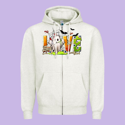 Love Nurse Halloween Zipper Hoodie Designed By Texasbilliewilder