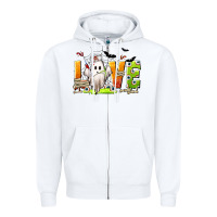 White Love Nurse Halloween Zipper Hoodie - texasbilliewilder