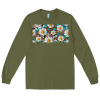 Army Green leopard daisy Long Sleeve Tee - RanaPortraitStore