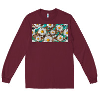 Burgundy leopard daisy Long Sleeve Tee - RanaPortraitStore