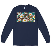 Navy leopard daisy Long Sleeve Tee - RanaPortraitStore