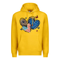 Lemon american flag leopard hearts Premium Hoodie - MaliasSmallBusiness