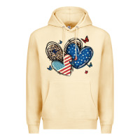 Pina Colada american flag leopard hearts Premium Hoodie - MaliasSmallBusiness