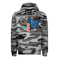 Slate Camo american flag leopard hearts Premium Hoodie - MaliasSmallBusiness