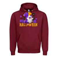 Burgundy My 1st Halloween Zipper Hoodie - texasbilliewilder