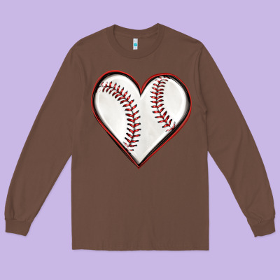 Long Sleeve Tee baseball heart