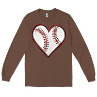 Chestnut baseball heart Long Sleeve Tee - texasbilliewilder